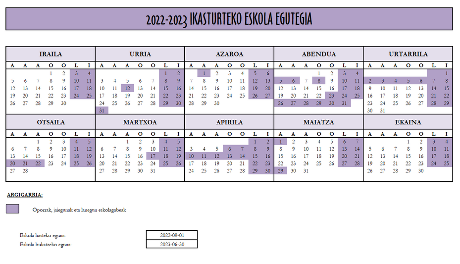 2022-2023 egutegia